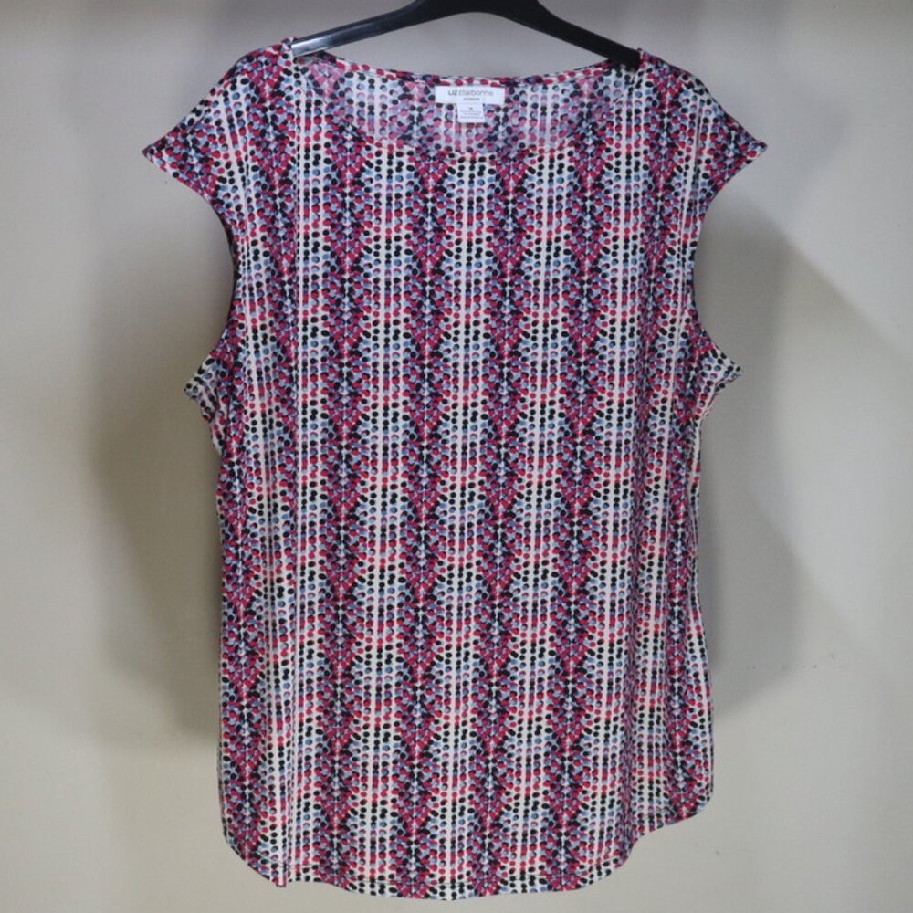 Liz Claiborne Dot Pattern Sleeveless Top Blouse, 1X